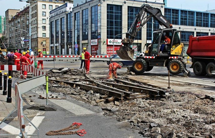 Warszawa: Dalszy ciąg prac przy pl. Starynkiewicza. Bez tramwajów od niedzieli