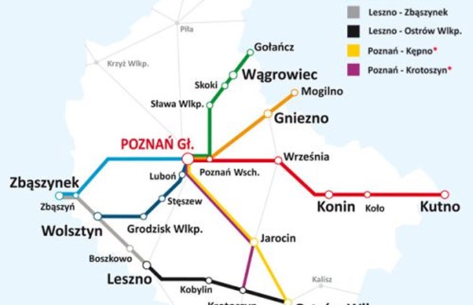 Koleje Wielkopolskie na nowych trasach, ale bez reaktywacji połączeń Jarocin – Gniezno