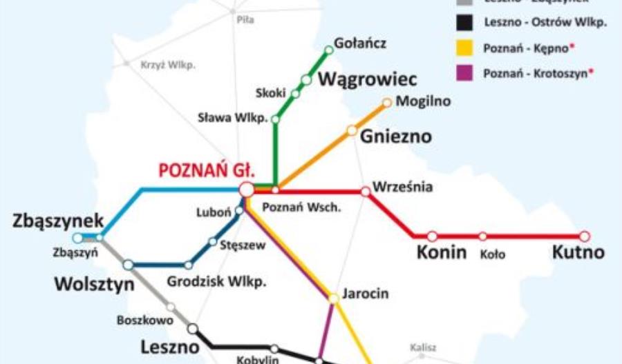 Koleje Wielkopolskie na nowych trasach, ale bez reaktywacji połączeń Jarocin – Gniezno