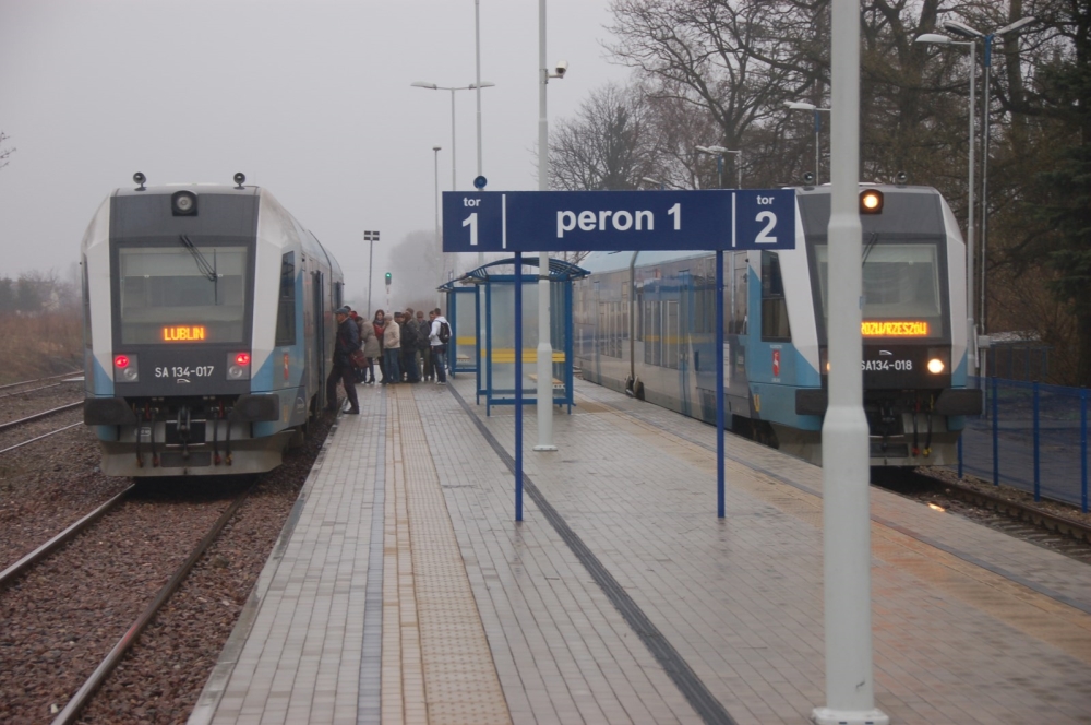 Krzyżowanie pociągów na stacji Niedrzwica, 2012 r.