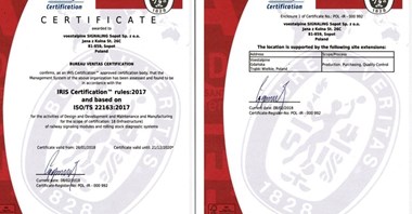 voestalpine SIGNALING Sopot Sp. z o.o. ze standardem IRIS (ISO/TS 22163:2017)