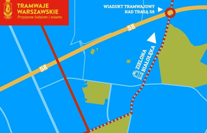 Tramwaje Warszawskie zlecają koncepcję wiaduktu dla trasy na Zieloną Białołękę