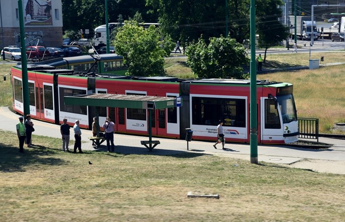 Poznań. Tramwaj w barwach pociągu