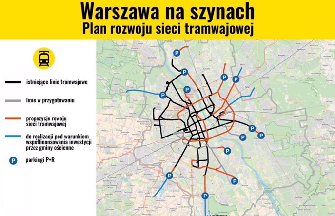 Wizja warszawskich tramwajów wg ruchów miejskich. Obwodnica, Trasa Łazienkowska i tramwaj bez sieci
