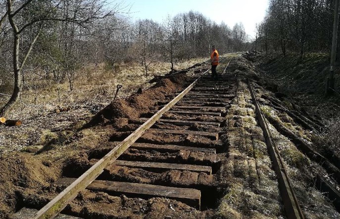 Prace na koszalińskiej wąskotorówce