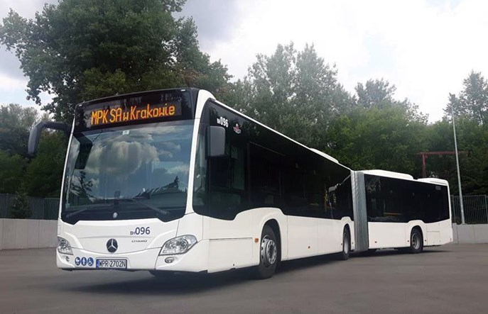 MPK Kraków testuje hybrydowe, przegubowe Citaro