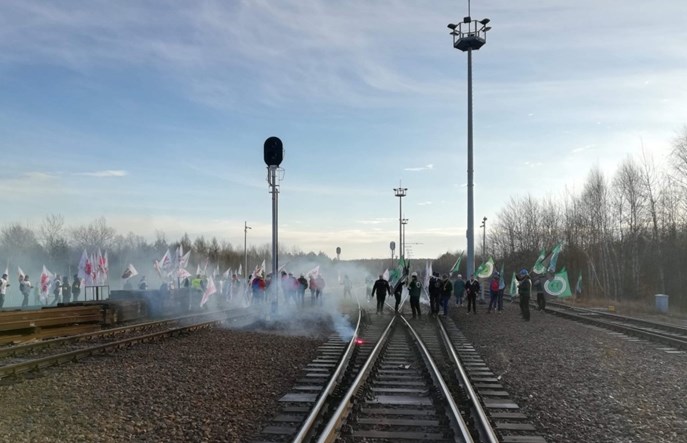 Górnicy zablokowali terminal przeładunkowy w Sławkowie
