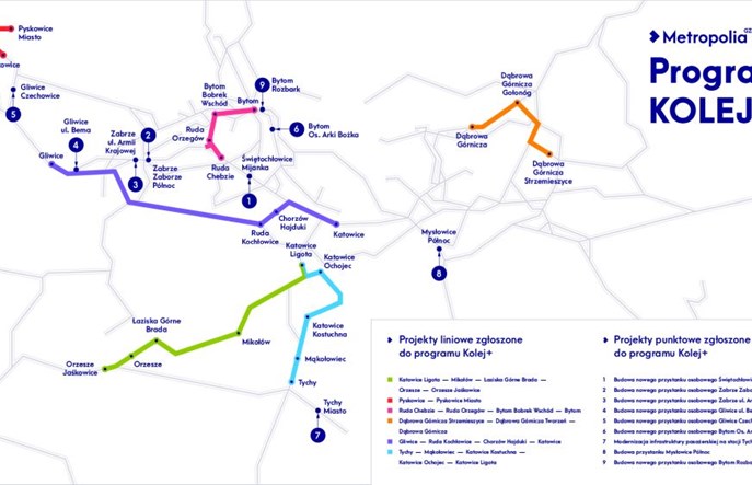 Metropolia GZM zgłosiła do Kolej Plus 15 projektów za 1,7 mld zł