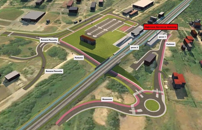Węzeł Dąbrowa Górnicza Gołonóg. Rondo i tunel pod torami