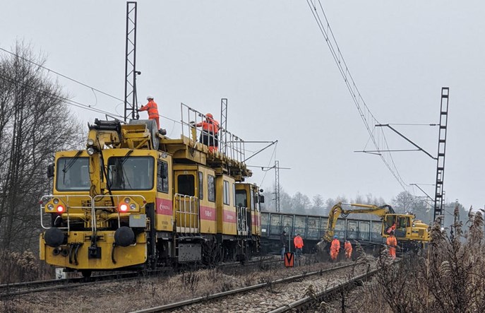 Wykolejenie pociągu towarowego na linii 148 na Śląsku