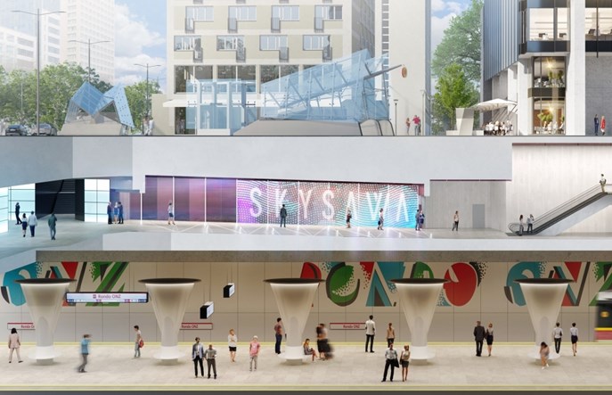 Skysawa połączona już ze stacją metra Rondo ONZ