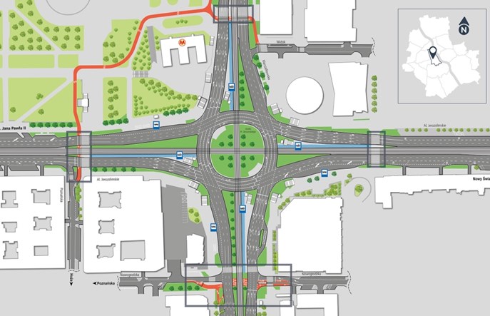 Warszawa: Za sześć miesięcy pasy w rejonie ronda Dmowskiego. Jest umowa