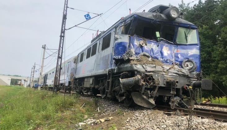 lokomotywa EP07-1058 po wypadku
