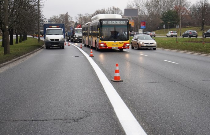 Warszawa: Ruszyło wyznaczanie buspasa w ciągu Doliny Służewieckiej i al. Sikorskiego