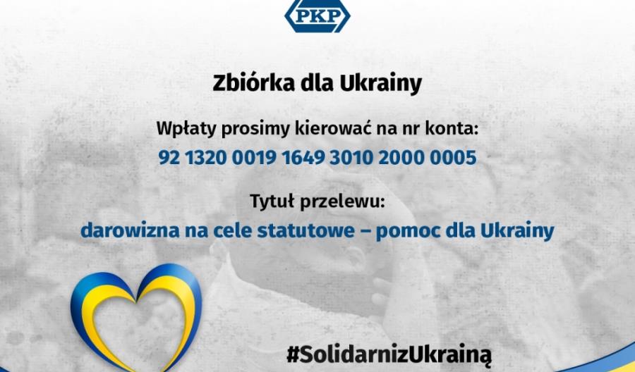 Fundacja Grupy PKP uruchomiła zbiórkę charytatywną dla ofiar wojny na Ukrainie Fundacja Grupy PKP uruchomiła zbiórkę charytatywną dla ofiar wojny na Ukrainie