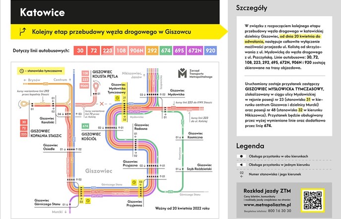 Katowice. Zmiany komunikacyjne na Giszowcu