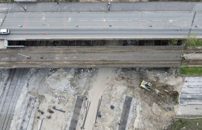 Łódź: Przybyszewskiego – pierwsze podpory nowego wiaduktu