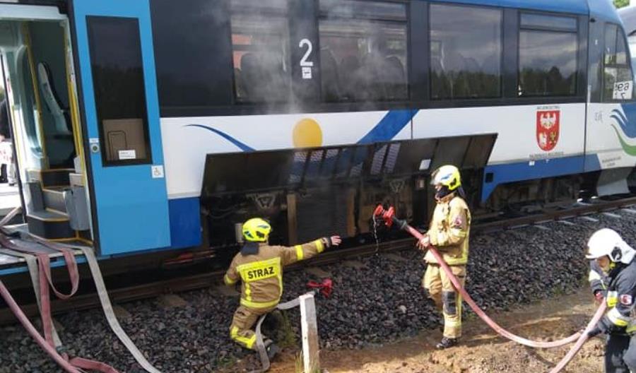 Pożar szynobusu na Mazurach Pożar szynobusu na Mazurach