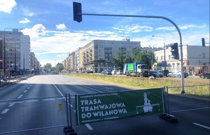 Warszawa: Tramwaj do Wilanowa. Ulice zamknięte, start prac niemrawy