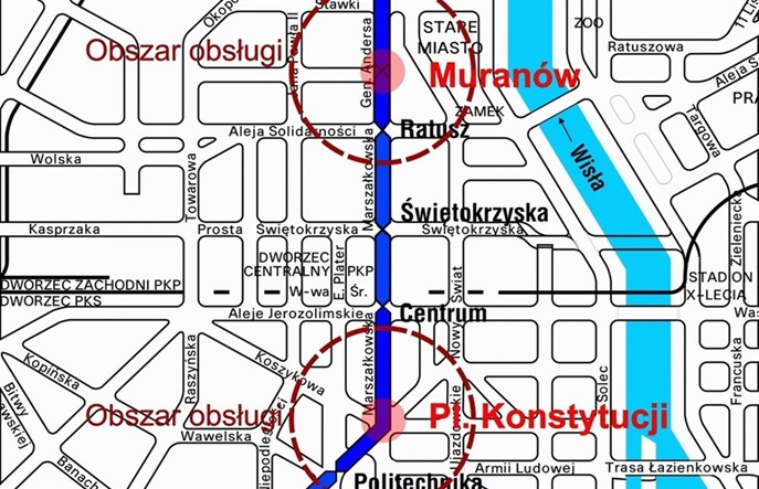 Metro: Jest wariant dobudowy stacji na I linii bez większych utrudnień