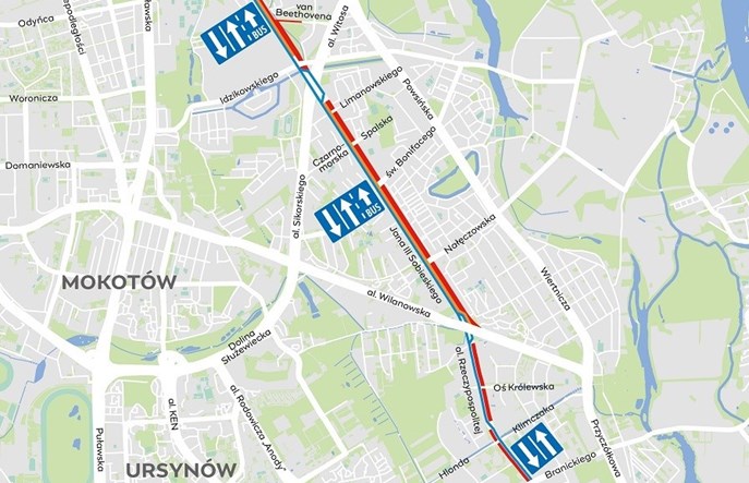 Warszawa: Tramwaj do Wilanowa. Budowa obejmie całą długość trasy [schematy]