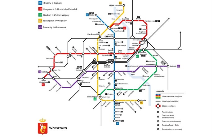 Warszawa z planem komunikacji do 2050 r. Nowe linie metra i tramwajowe