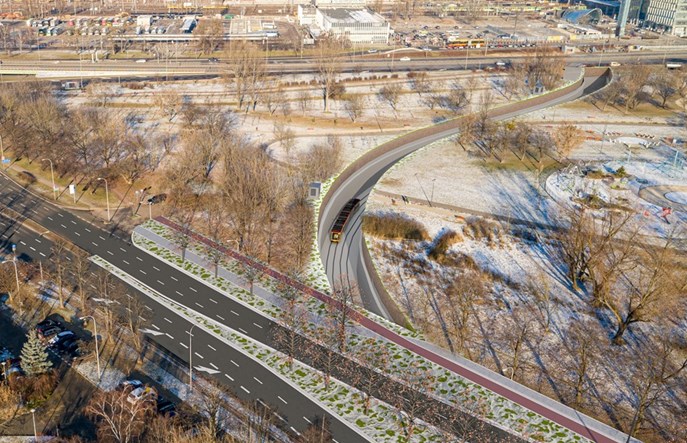 Warszawa: Tramwaj do Dw. Zachodniego pod parkiem. Projekt to uwzględnia