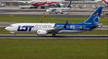 B737 MAX LOT-u w końcu promuje Igrzyska Europejskie 2023