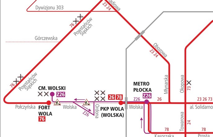 Warszawa: Bez tramwajów na Wolskiej. Od 5 sierpnia do końca roku
