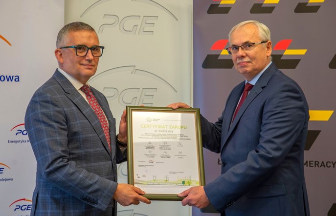 Certyfikat Zielonej Energii dla Łódzkiej Kolei Aglomeracyjnej 