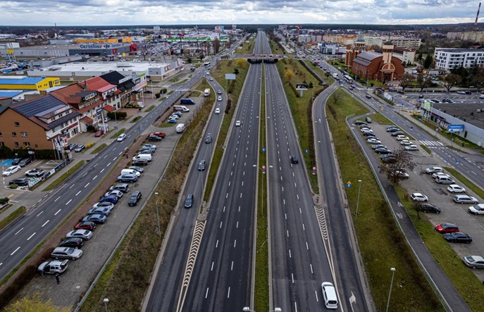 Szczecin: Kładka nad ulicą Struga