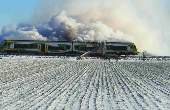 Pożar szynobusu Kolei Mazowieckich