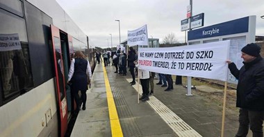 Kolejowy protest w Korzybiu [zdjęcia]
