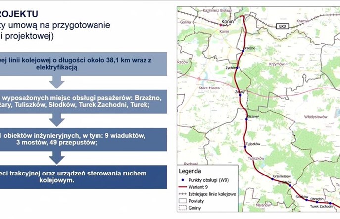 Nie będzie linii kolejowej Konin – Turek