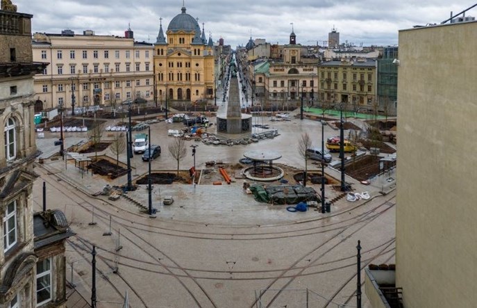 Łódź: Plac Wolności – tramwaje wrócą w marcu