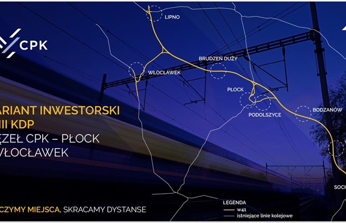 CMK Północ. Jest wariat wariant inwestorski linii do Płocka i Włocławka