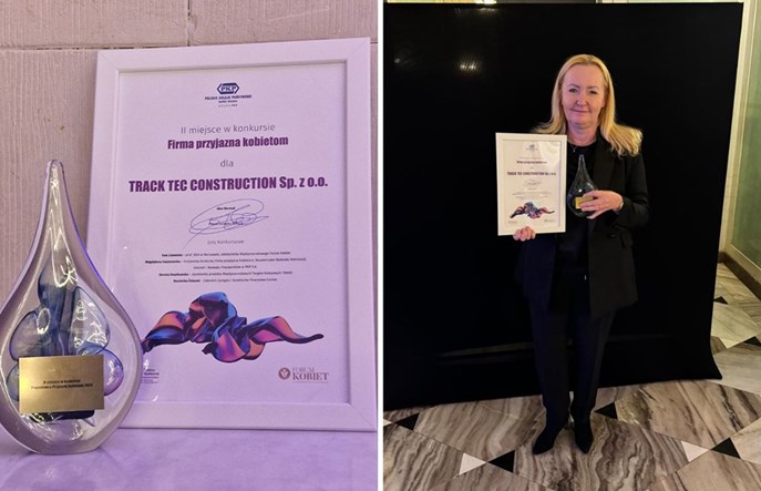 Track Tec Construction z tytułem „Pracodawca Przyjazny Kobietom”