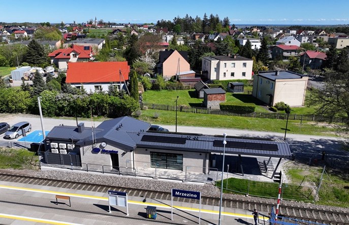 Mrzezino z pięknym dworcem kolejowym