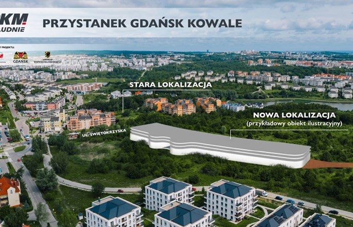 Przystanek PKM Gdańsk Kowale w nowej, lepszej lokalizacji
