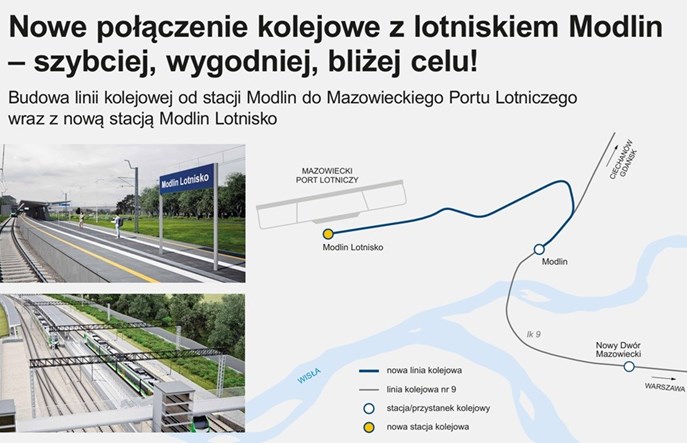 Pociągiem na lotnisko w Modlinie. Jest przetarg na budowę!