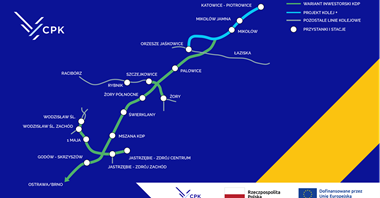 UE dofinansowała projektowanie linii kolejowej CPK między Katowicami a granicą Polski z Czechami 