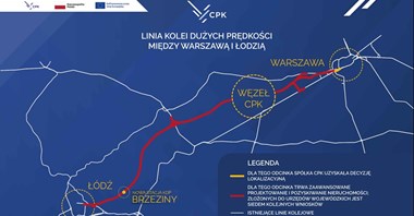 CPK. Pierwsza decyzja lokalizacyjna dla Linii Y między Warszawą a Łodzią