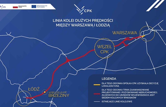 CPK. Pierwsza decyzja lokalizacyjna dla Linii Y między Warszawą a Łodzią