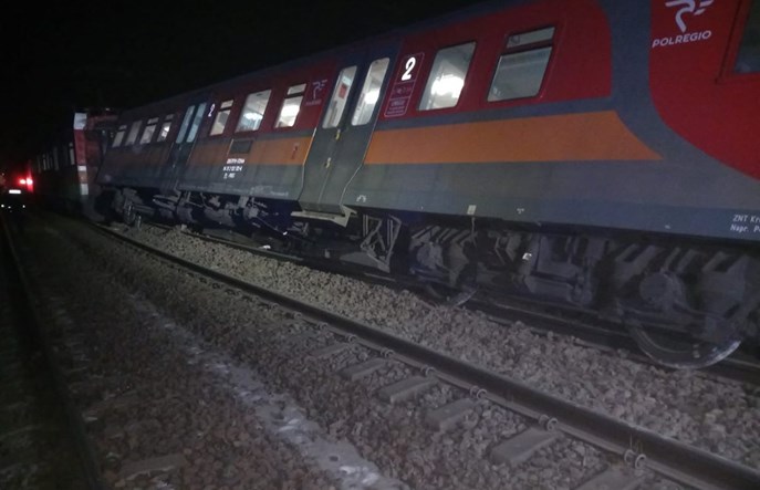 Wykolejenie składu Polregio na szlaku Miechów – Słomniki