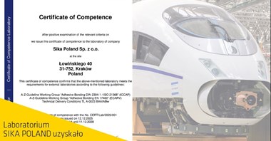Laboratorium Sika Poland z Certyfikatem EN 17460. Wsparcie dla producentów pojazdów szynowych