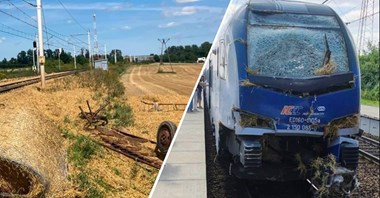 Czarlin. Zderzenie ciągnika z pociągiem PKP Intercity, kierujący na podwójnym gazie [wideo]