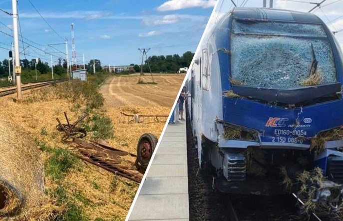 Czarlin. Zderzenie ciągnika z pociągiem PKP Intercity, kierujący na podwójnym gazie [wideo]