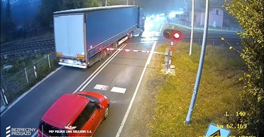 Szymocice. Sąd zajmie się kierowcą TIR-a, który ominął rogatki na przejeździe kolejowym [wideo]