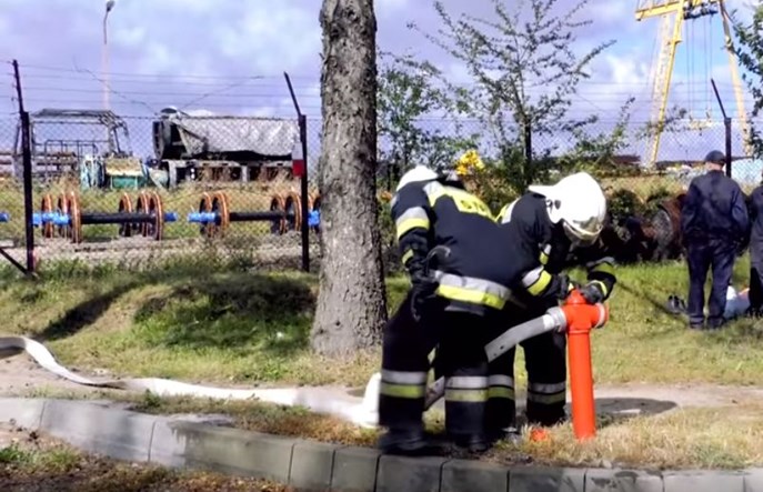 Pożar w zakładach kolejowych w Dębicy