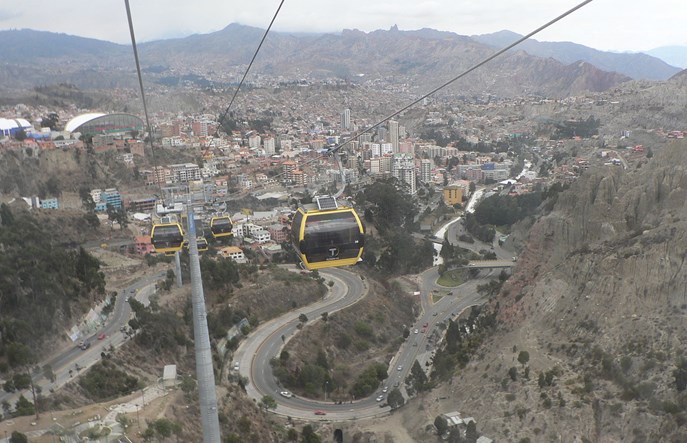 Boliwia. Wiszące metro w La Paz